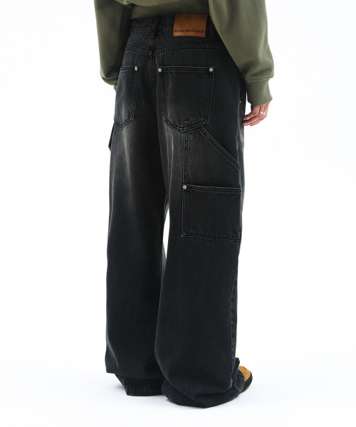 SEMIWIDE DENIM PANTS BLACK