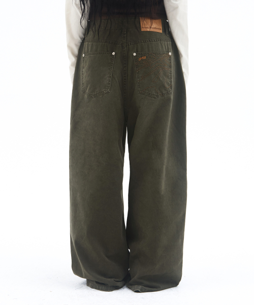 OVERFIT COTTON PANTS KHAKI