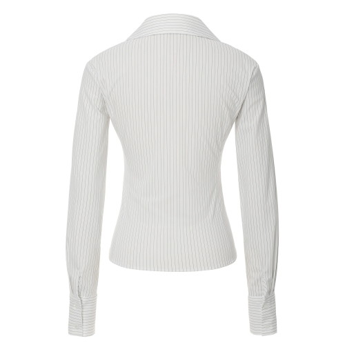 Stripe Zip-up Shirts (white)