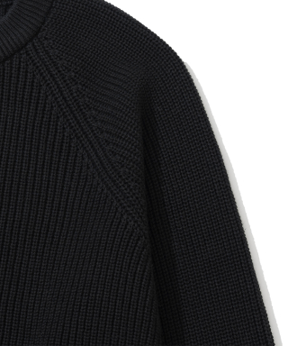 KNITTED [ニティドXファッションプラネット] コットンワッフルラウンドカーディガン ブラック 画像 4