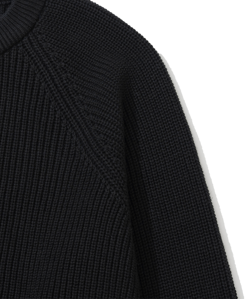 KNITTED [ニティドXファッションプラネット] コットンワッフルラウンドカーディガン ブラック 画像 4