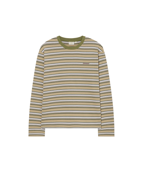 мульти полоска длинный рукав Beige