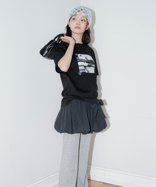 treatürself ribbon ballon mini skirt MUSINSA | DELAYOFF Ribbon Point Check Banding Balloon Mini Skirt