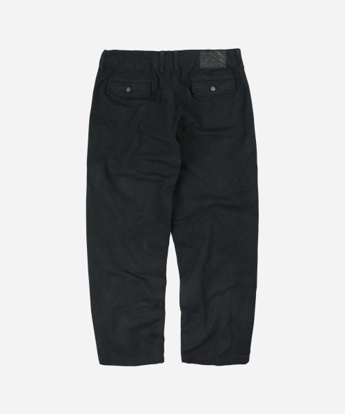 HEAVY CANVAS DESTROYED DOUBLE KNEE PANTS _ BLACK