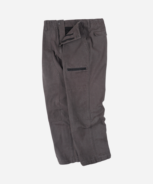 HEAVY CANVAS DESTROYED DOUBLE KNEE PANTS _ MUD