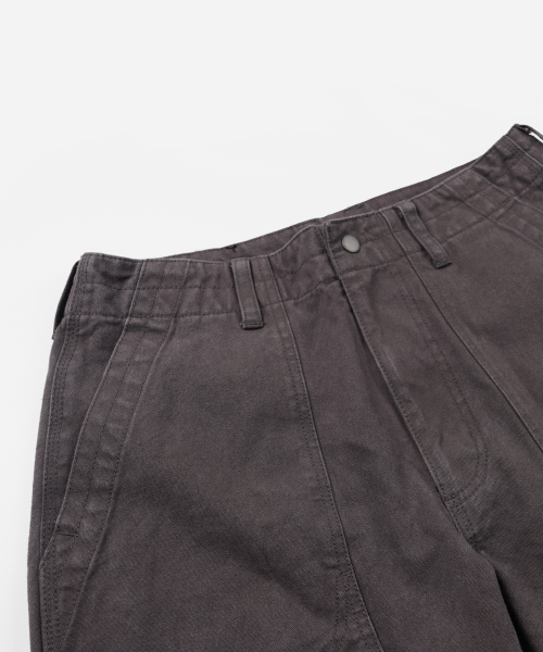 HEAVY CANVAS DESTROYED DOUBLE KNEE PANTS _ MUD