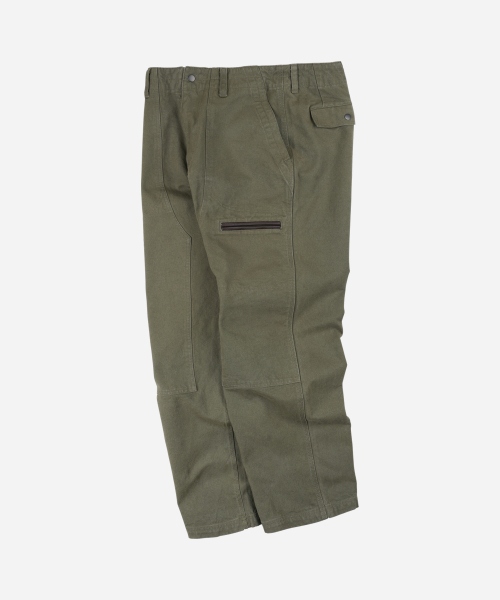 HEAVY CANVAS DESTROYED DOUBLE KNEE PANTS _ OLIVE