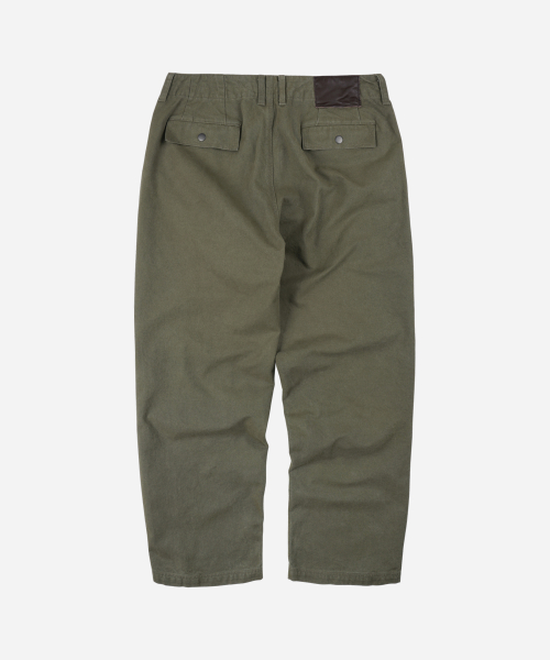 HEAVY CANVAS DESTROYED DOUBLE KNEE PANTS _ OLIVE