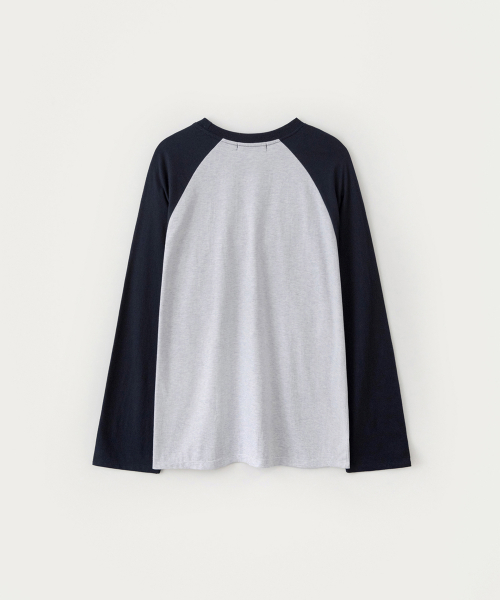 Wave logo raglan long топ - белый меланж(тёмно-синий)