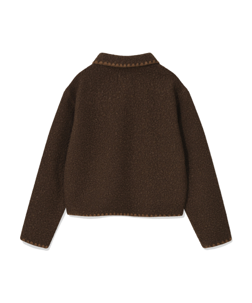 Женская куртка со швами из цигейки Brown