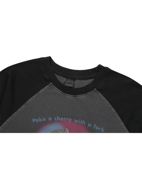 Лонгслив реглан Cherry Fork Pigment Smoke Black