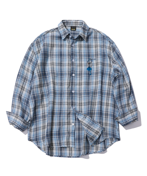 Рубашка оверсайз в клетку Nomad Blue