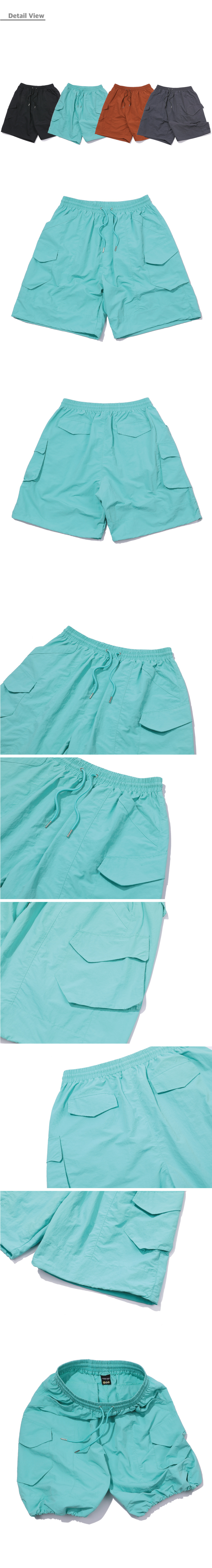 BERMUDA CARGO NYLON PANTS - 3 COLORS MINT