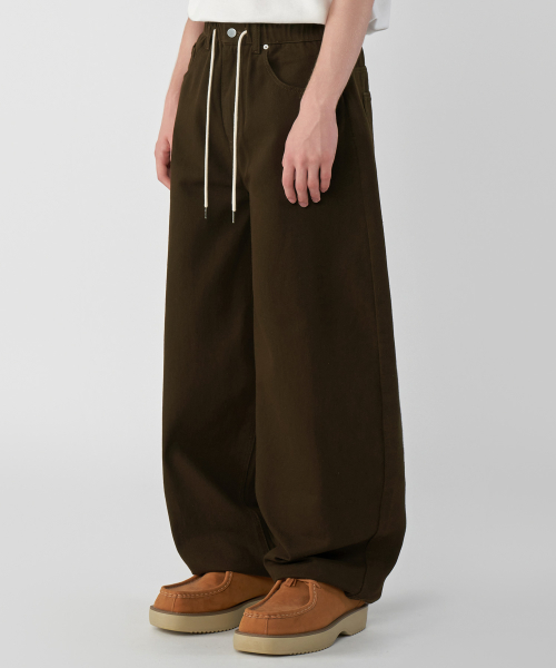 Вёшеный wide balloon twill хлопок джинсовый брюки 4 colors