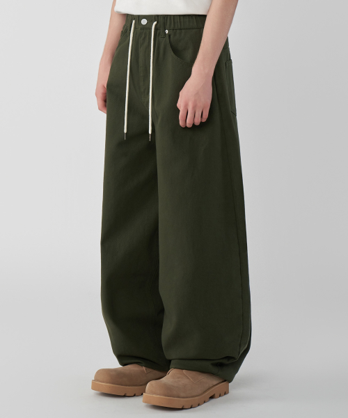 Вёшеный wide balloon twill хлопок джинсовый брюки 4 colors