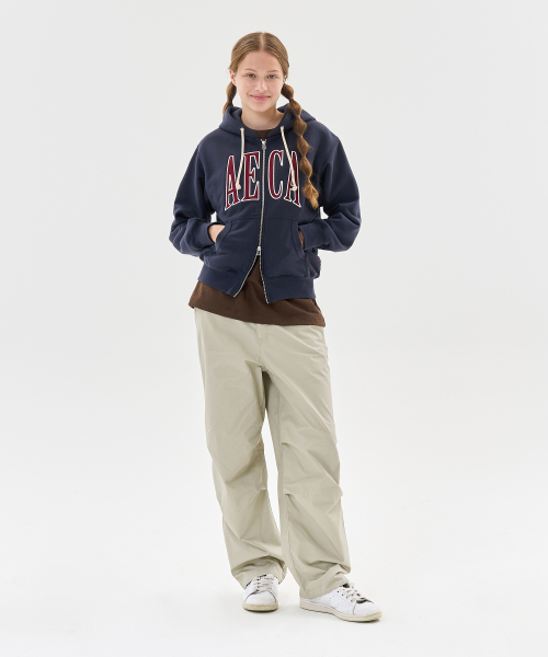 Aeca applique zip up худи-тёмно-синий