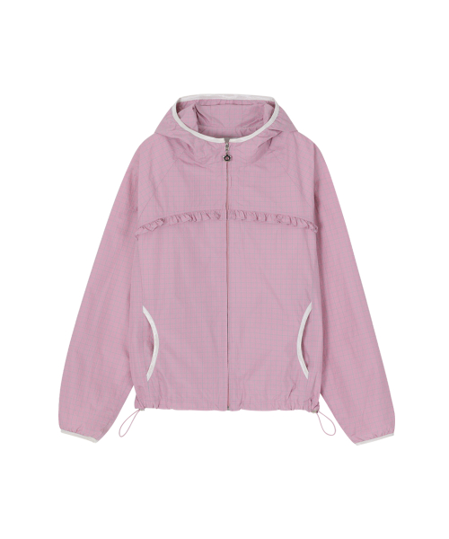 Ветровка с оборками в клетку (pink)