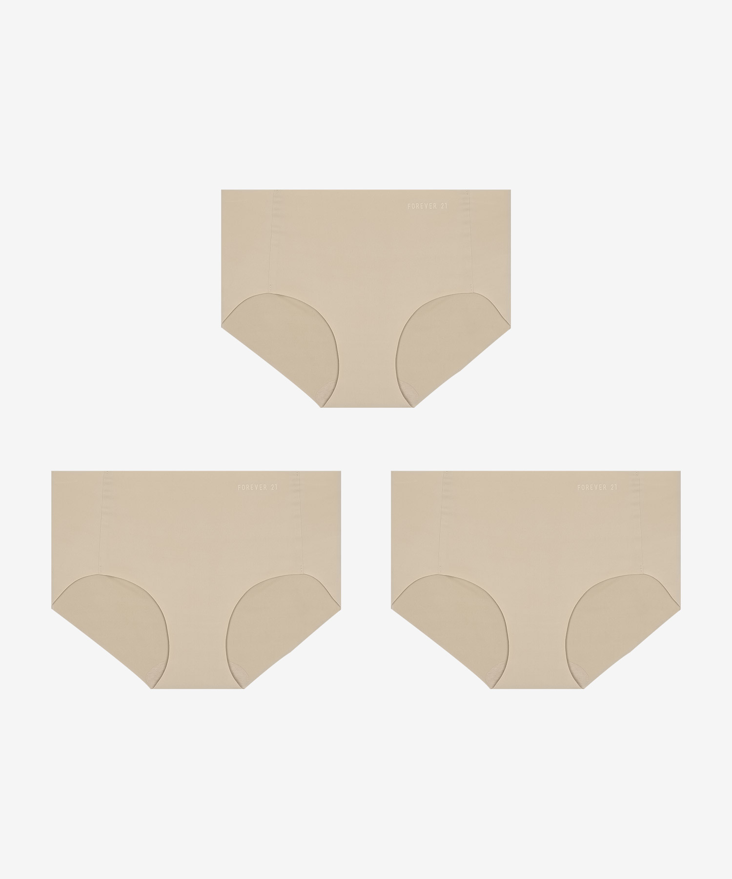 [3PACK] Женские бесшовные трусы базовые, Beige
