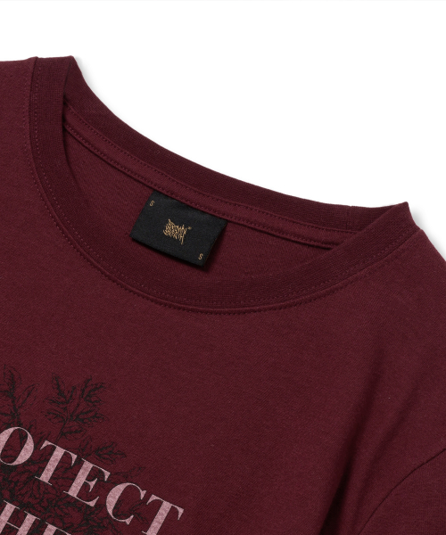 W roots slim layered longsleeve - burgundy