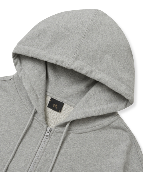 [25fall] tag капюшон zip up - меланж серый