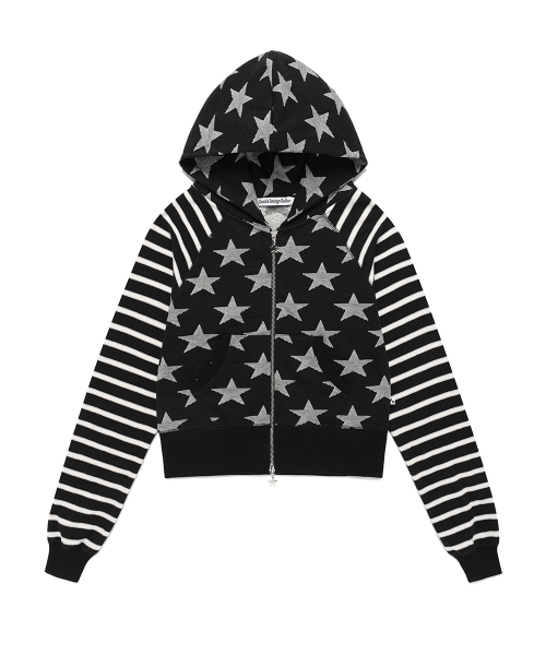 W raglan star zip up худи чёрный(cv2fffm482a)