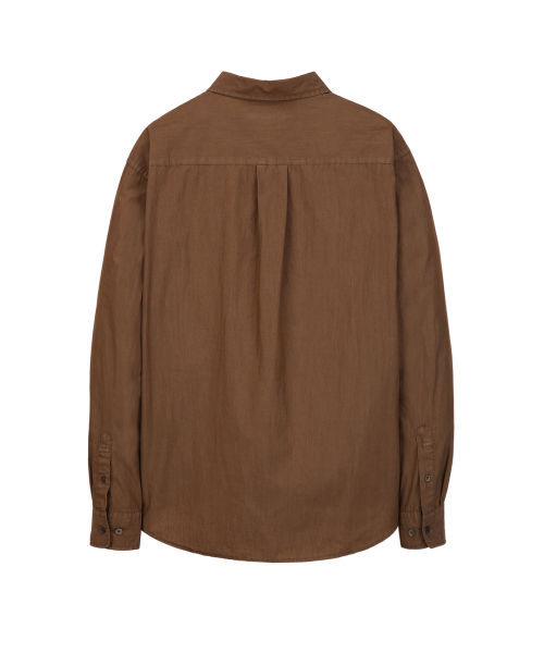 Расслабленная рубашка garment-dyed Brown IESH5F002W2