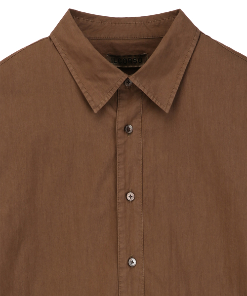 Расслабленная рубашка garment-dyed Brown IESH5F002W2