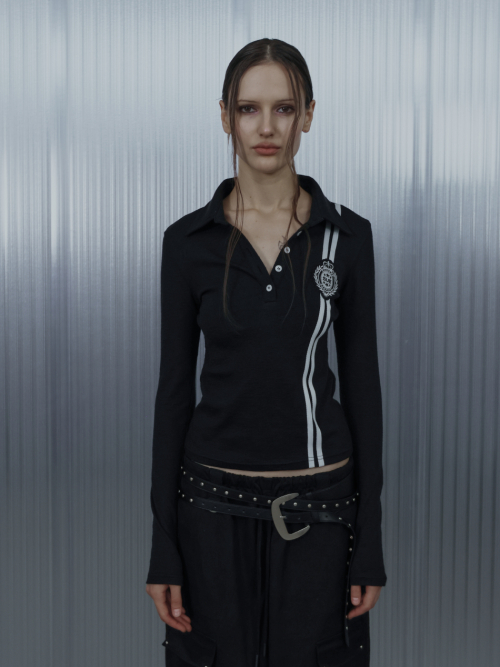 Waffen line collar футболка / чёрный