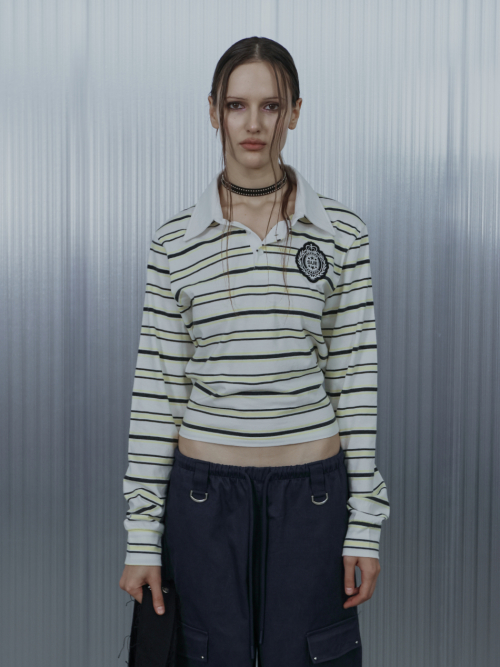 Stripe wappen polo топ / жёлтый