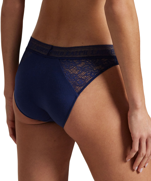 Хлопковые кружевные трусики-бикини Navy 4P0175