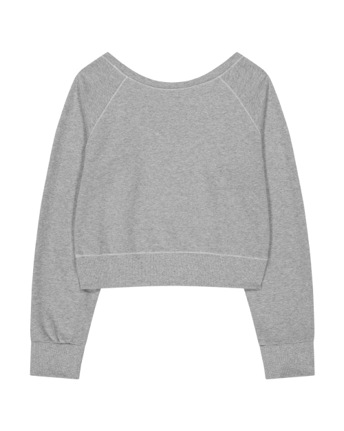 Off-shoulder reverse loop свитшот-меланж серый