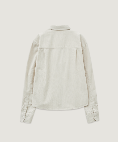 Country Washed вельветовая кроп-рубашка Cream