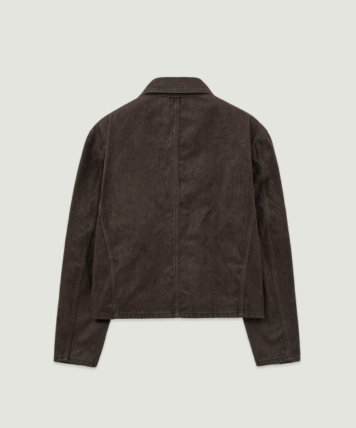 LMOOD エルムード フリーマン コットン トラッカージャケット ベルベッティンブラウン 画像 3