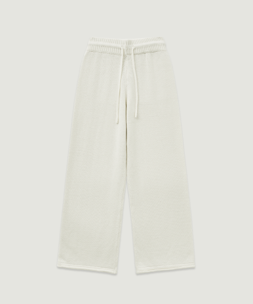 Широкие трикотажные брюки из шерсти и хлопка (2 COLORS)