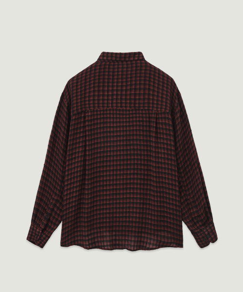 Рубашка в клетку Esmeralda из хлопка и вискозы Red