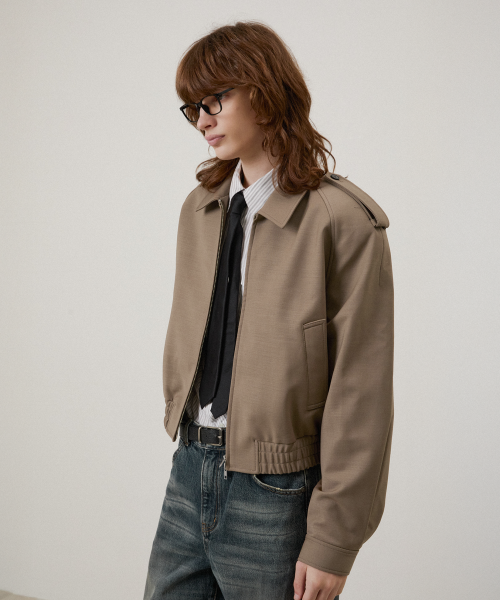 Двусторонний шерстяной бомбер Baum Khaki Gray