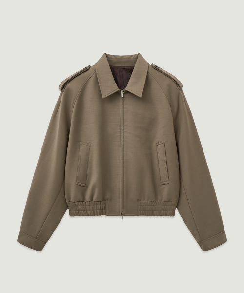 Двусторонний шерстяной бомбер Baum Khaki Gray