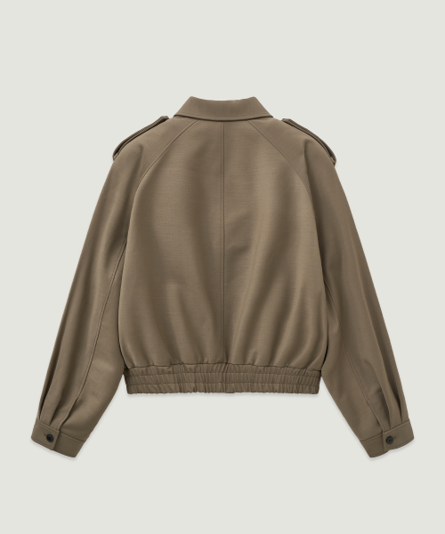 Двусторонний шерстяной бомбер Baum Khaki Gray