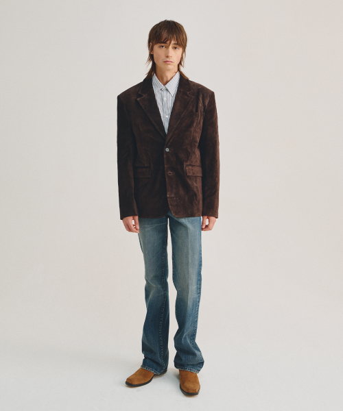 Замшевый блейзер Ander Cow Single Blazer Brown