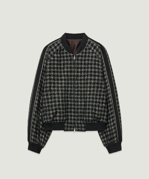 Твидовый бомбер Scandic Jacquard Black