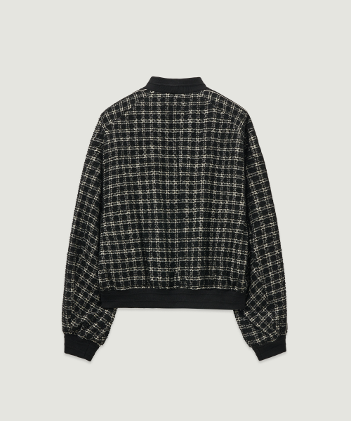 Твидовый бомбер Scandic Jacquard Black