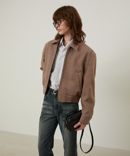 Шерстяной бомбер Roche Latte Brown
