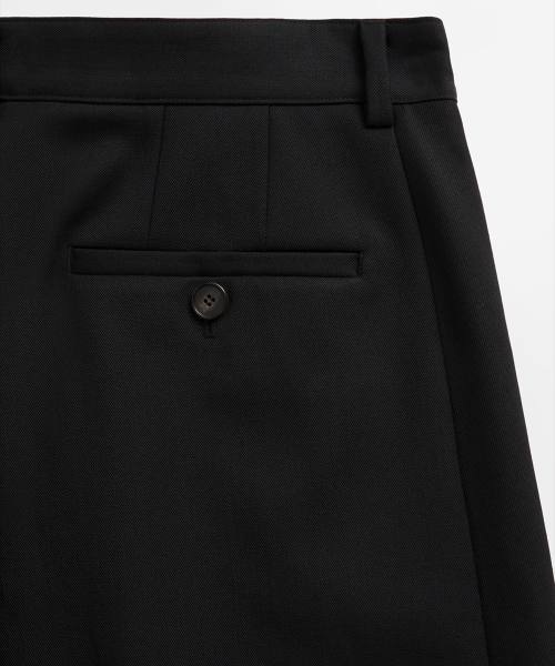 Pot Curved шерстяные широкие слаксы Black