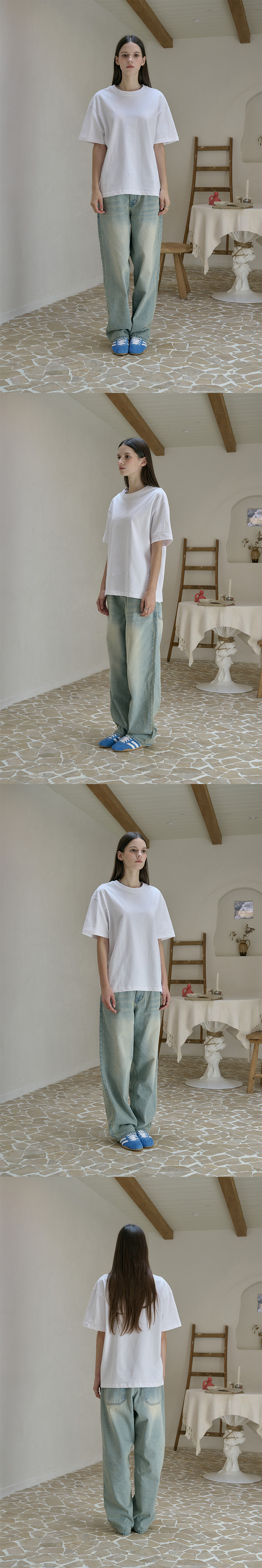 WIDE DENIM PANTS - 3 COLORS BLUE