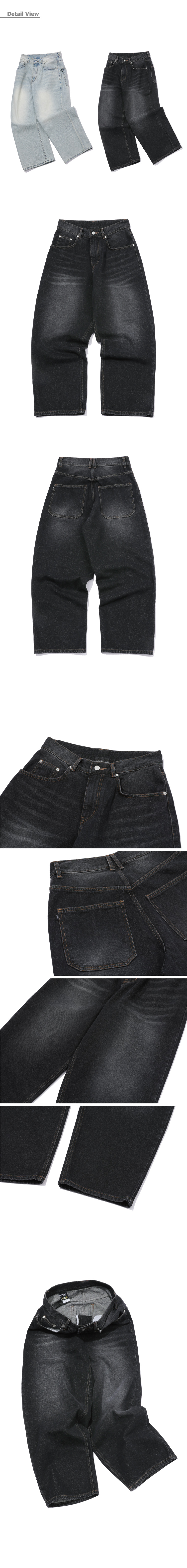 WIDE DENIM PANTS WASHED