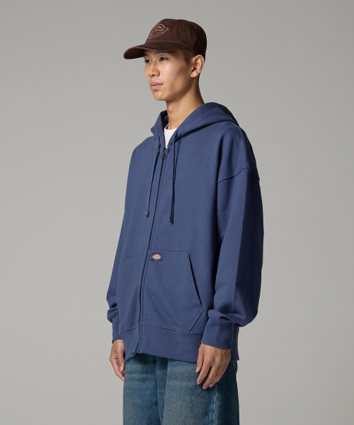 базовый логотип капюшон на молнии Navy