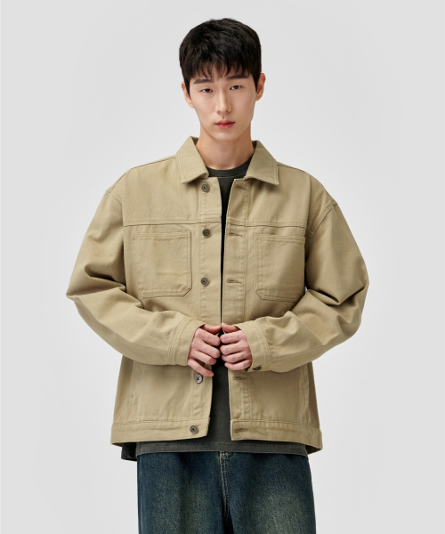 Washed Twill рабочая куртка [Beige]