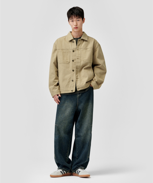 Washed Twill рабочая куртка [Beige]
