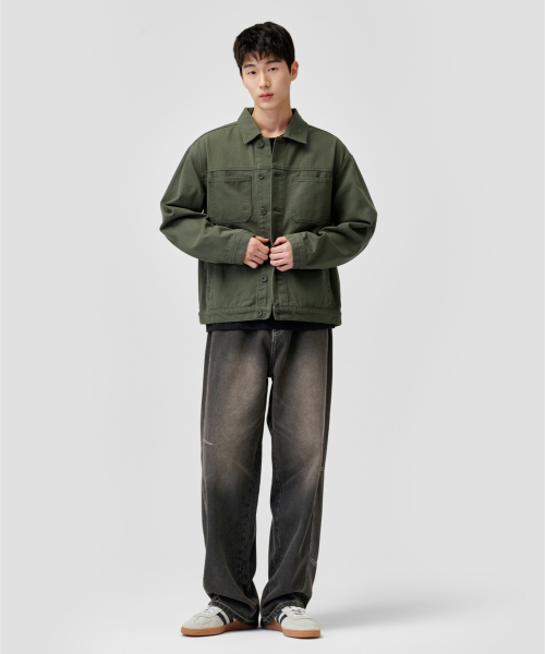 Рабочая куртка из вареного твила [Khaki]