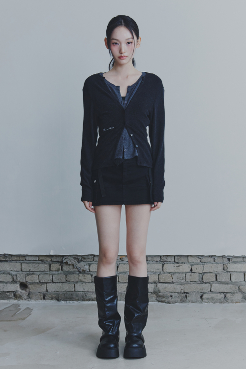 SECRET 2WAY CARDIGAN black